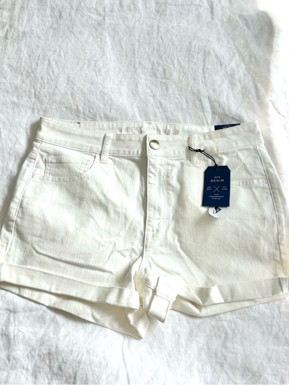 American Eagle Outfitters Hi-Rise Shortie White Shorts